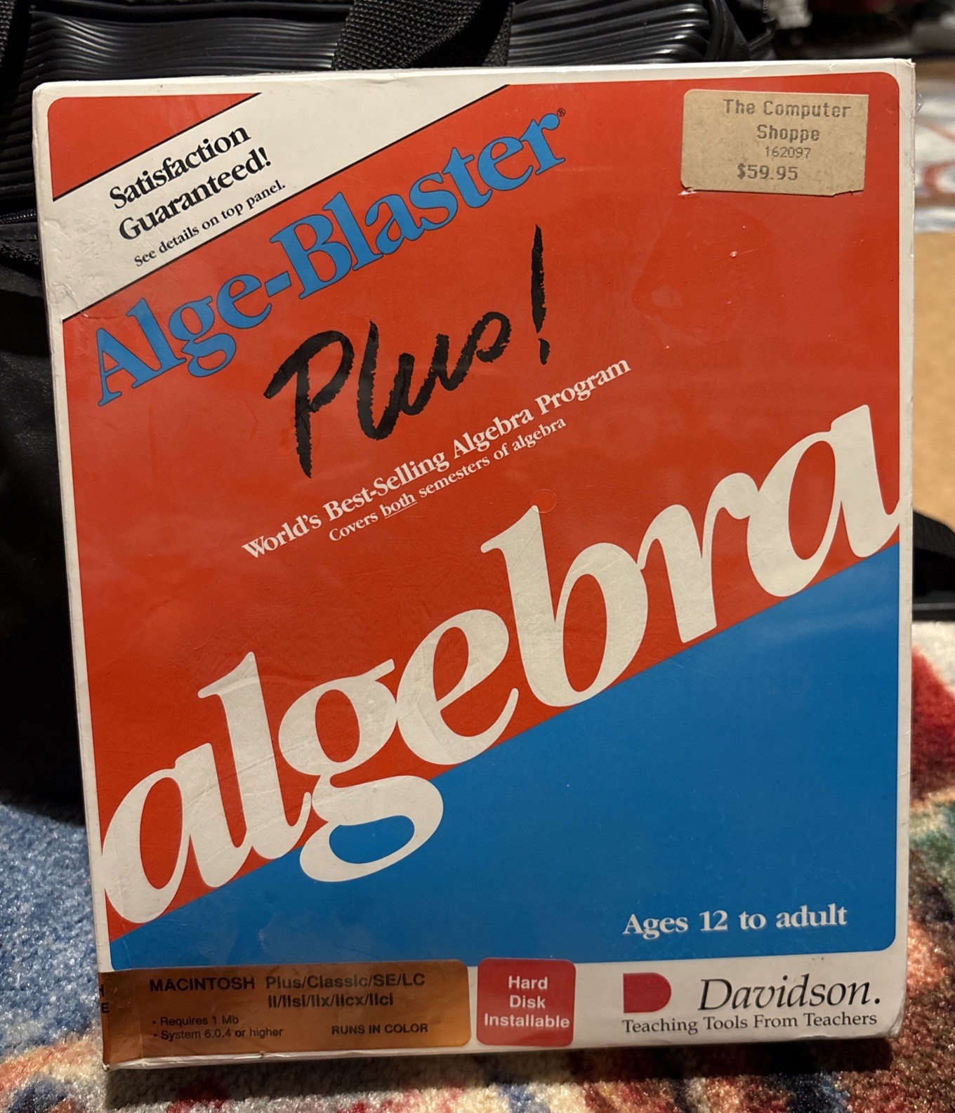 NIB Vintage Alge-Blaster Plus Algebra for MACINTOSH Hard Disk Installable Sealed