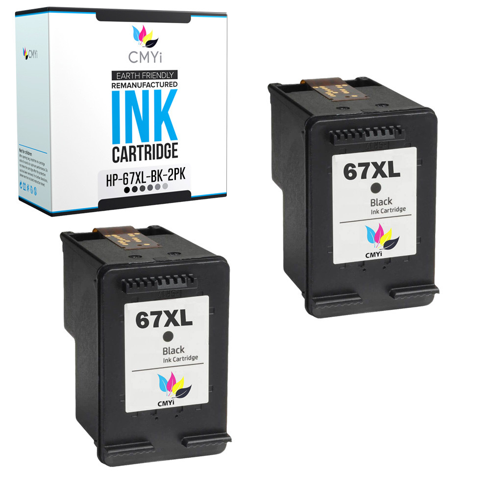 2PK Compatible HP 67XL Black Printer Ink for DeskJet 4155e 2755e 2700 2732 2855e