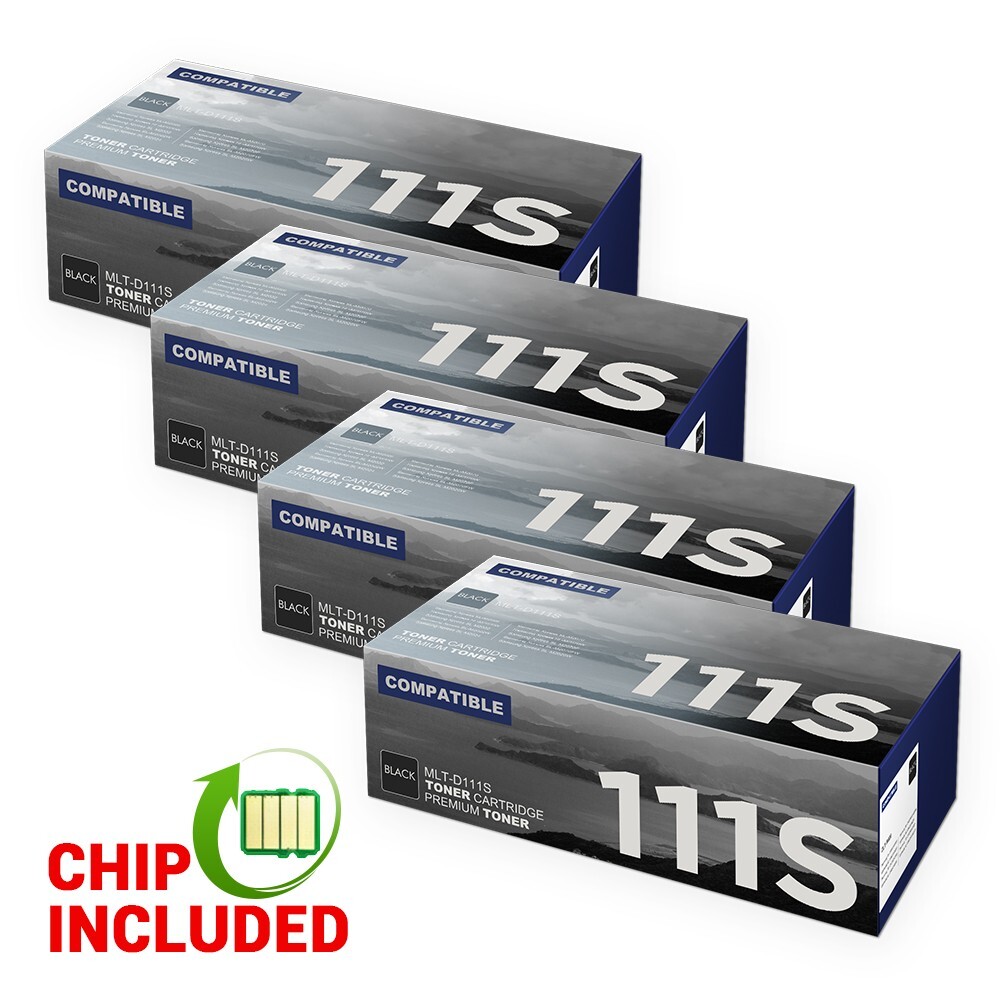 4 Pack MLT-D111S Black Toner Cartridge For Samsung Xpress M2020W M2070FW Printer