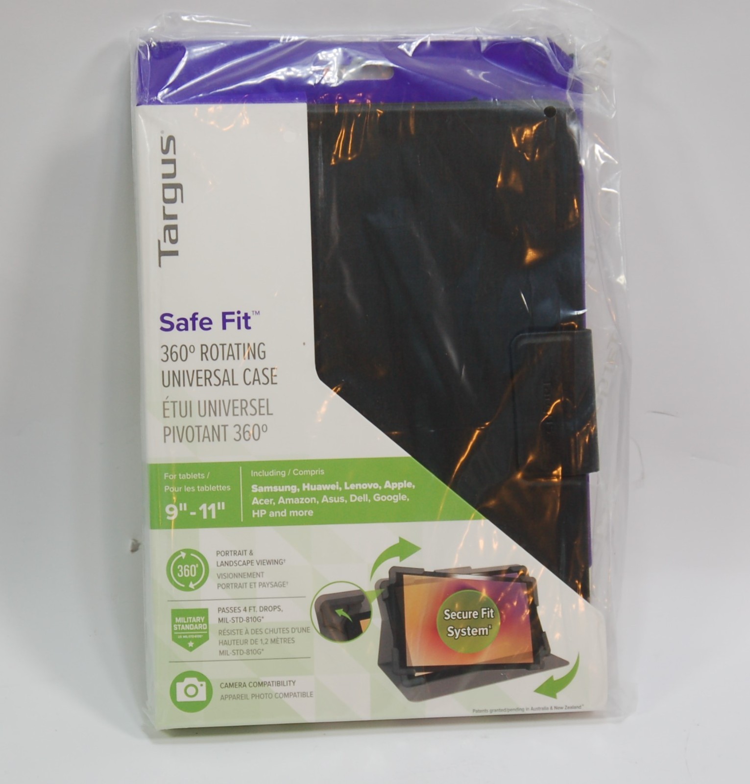 NEW Targus Safefit Rotating Case for 9-11" Tablets Ipad Samsung Acer THZ785GL