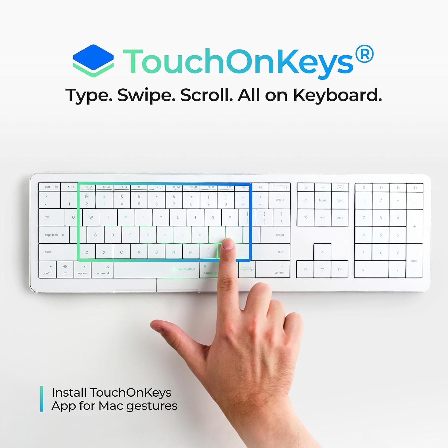 CLVX 1 Mac | Wireless Keyboard with Trackpad | Silent Bluetooth & USB-C Keyboard