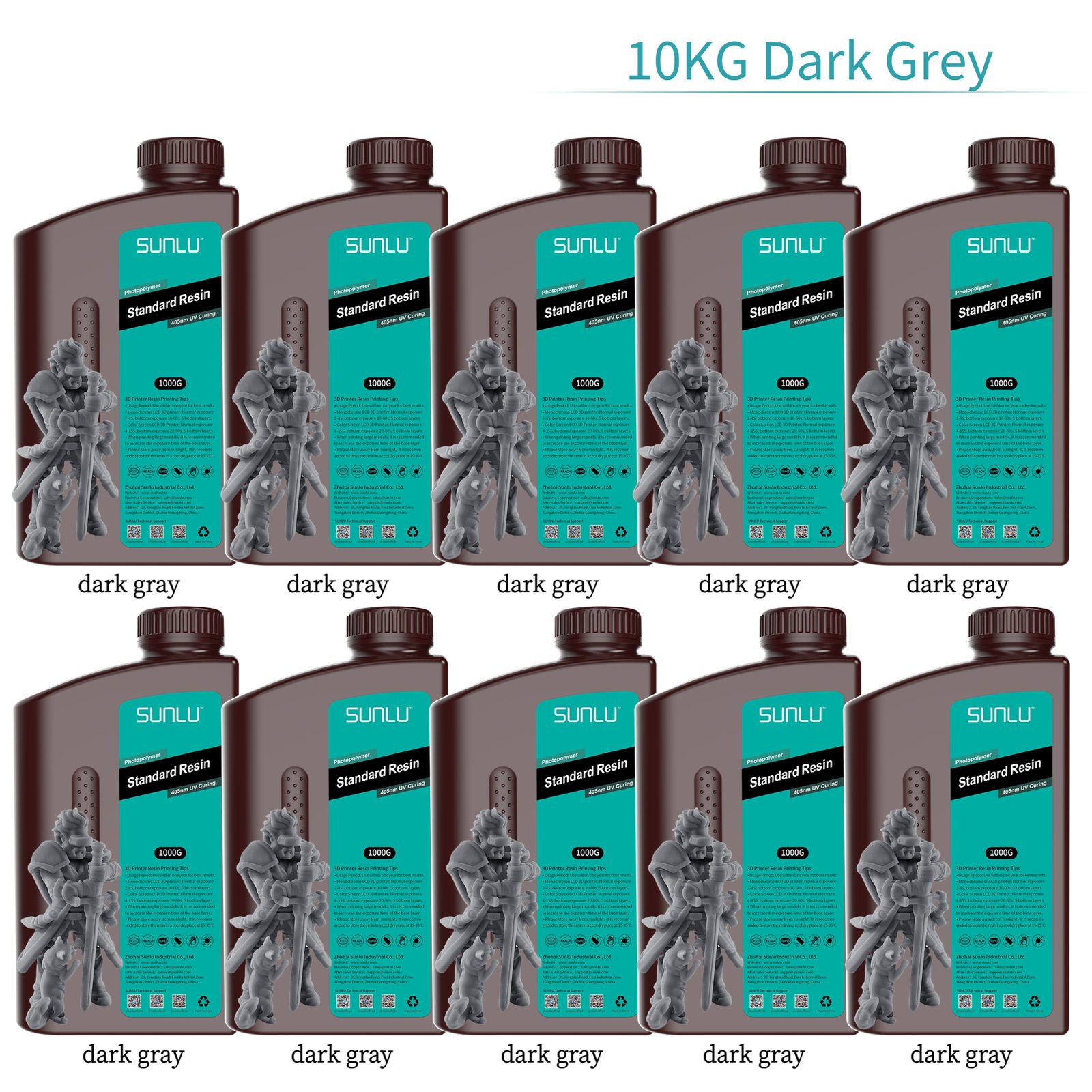 10×1KG SUNLU Standard/Standard-Plus/Wash ABS/Toughness/ABS-Like/PA-Like Resin