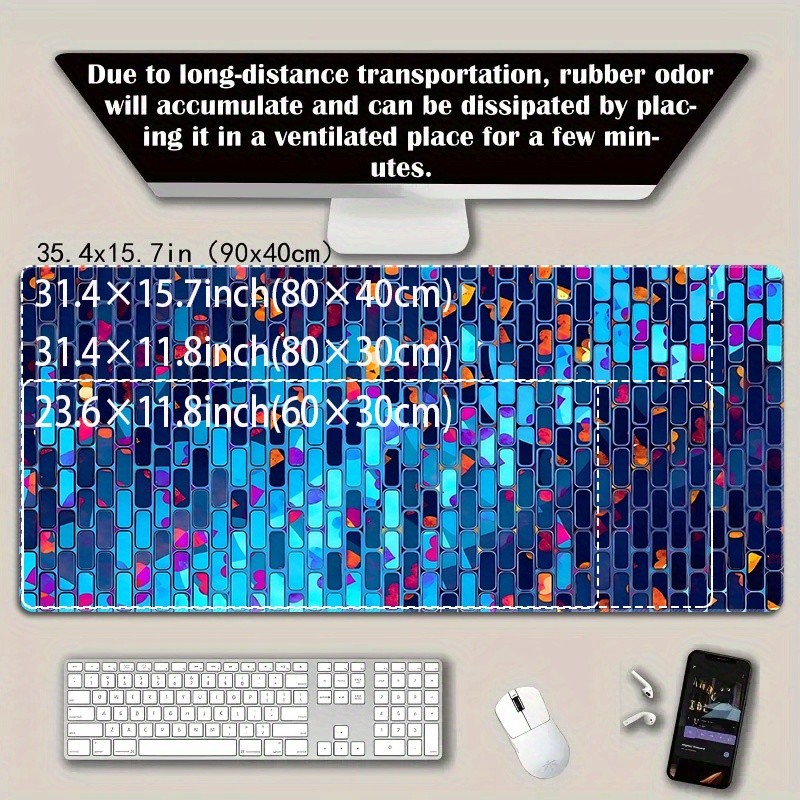 High-Definition Patterned Mouse Pad, Thickened, Enlarged, Soft, Made of Natura