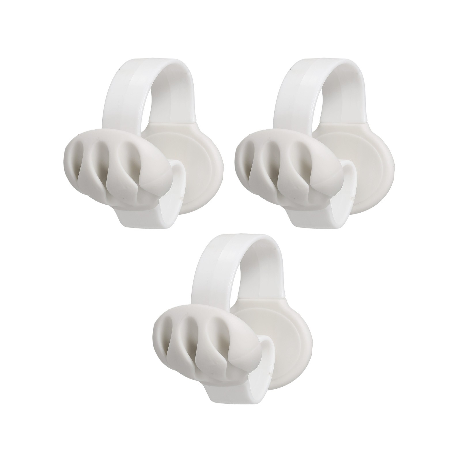 Cable Clips, 3 Pcs Desk Cord Organizer Wire Holders, White