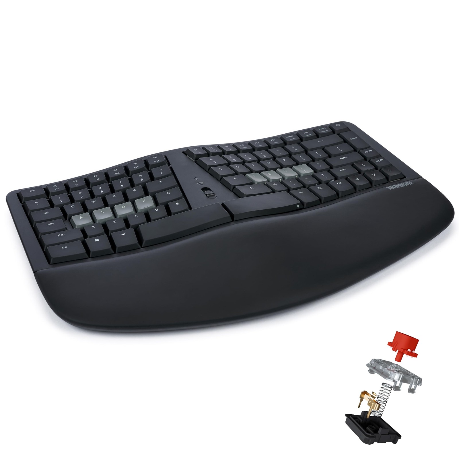 KINESIS mWave Quiet Ergonomic Keyboard for PC (Black) | Mechanical...