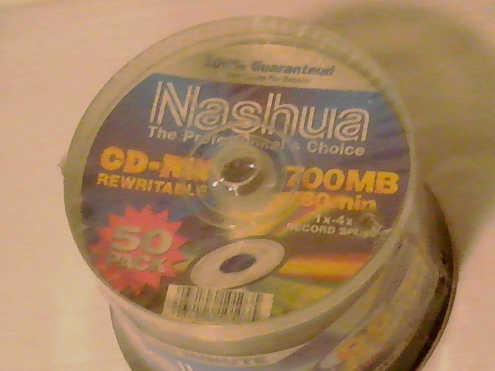 Nashua CD-RW Rewritable High Capacity 700MB 80 Minute 1X-4X Record Speed  50 Pk