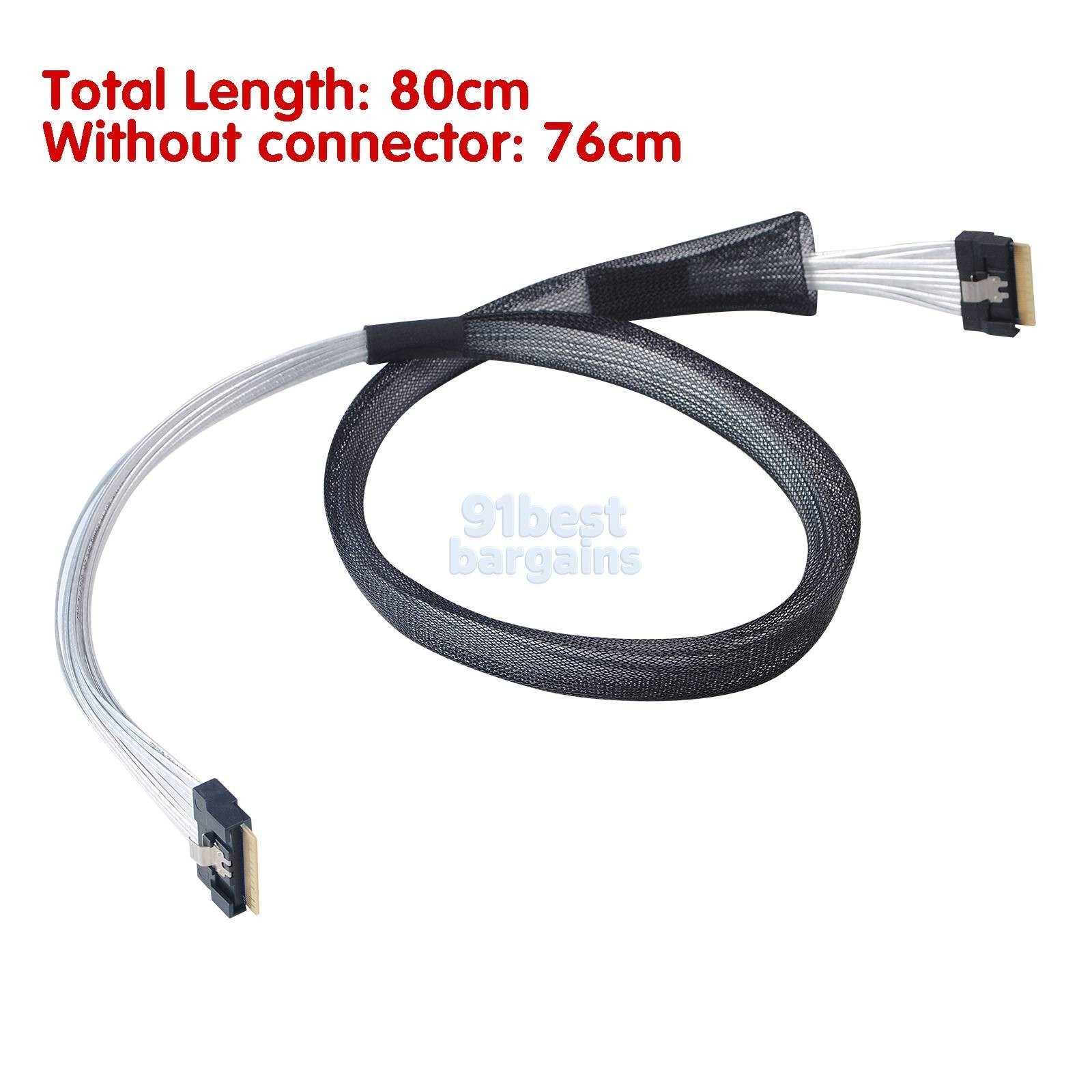 Slim SAS cable SFF-8654 8i to 8I NVMe PCIe data cable 2.5ft 75cm
