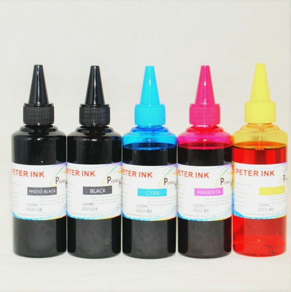 5X 100ML Dye Refill Ink Bottles Alternative for All Printer CISS