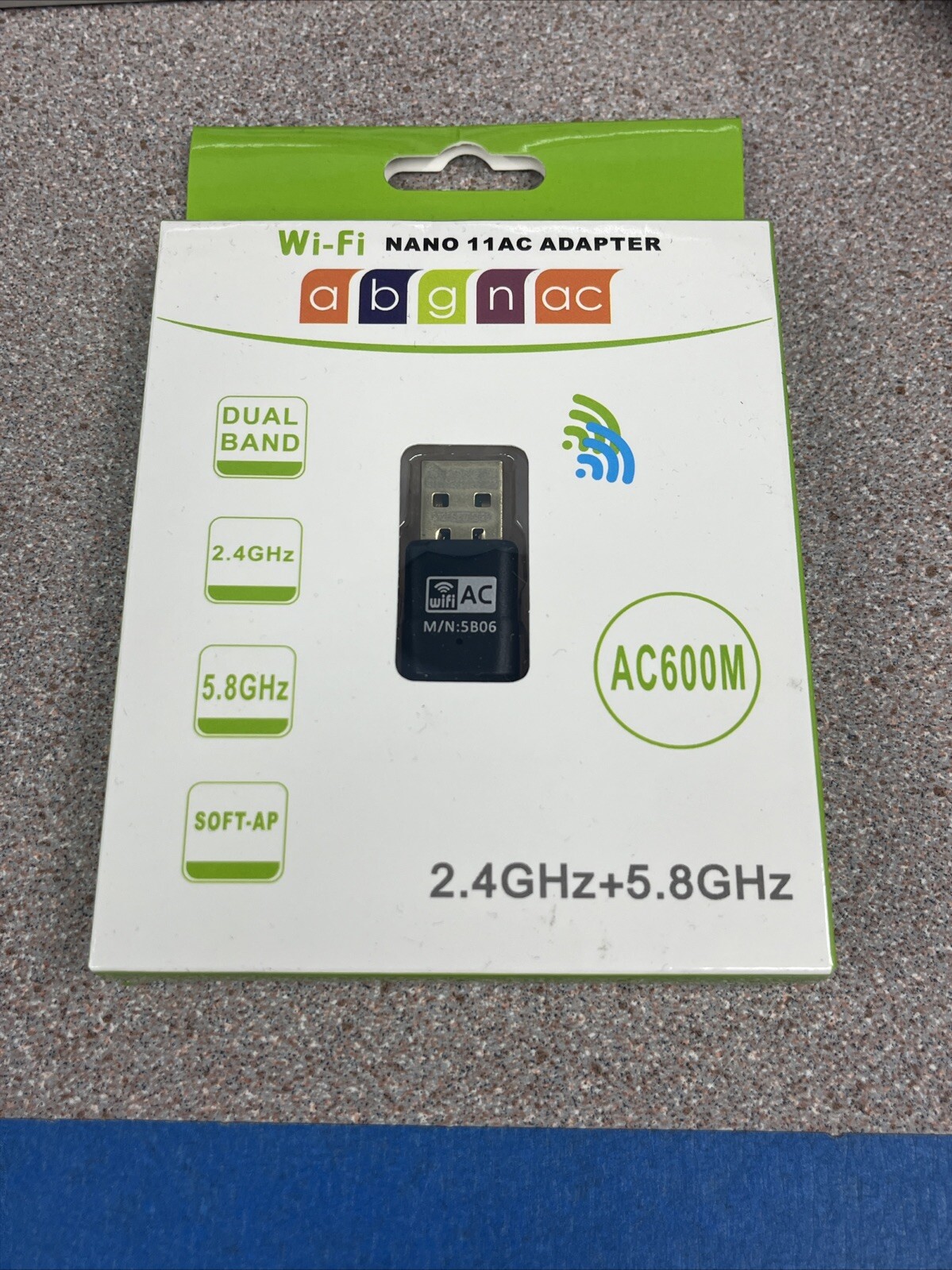 New Inamax Wifi Nano 11AC Adapter- AC 600 Dual Band - 2.4GHz+5.8GHz 