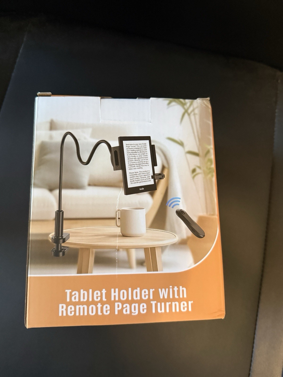 Kindle Holder with Remote Page Turner and Tablet Stand for Bed Reading