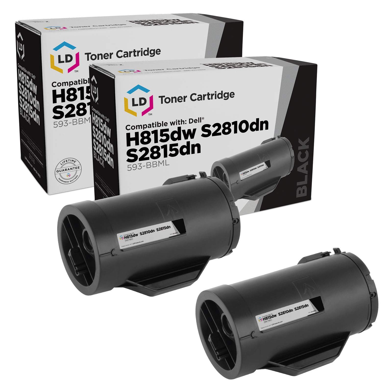 Compatible Toner Cartridge Replacement for Dell 593-BBML F9G3N (Black, 2-Pack)
