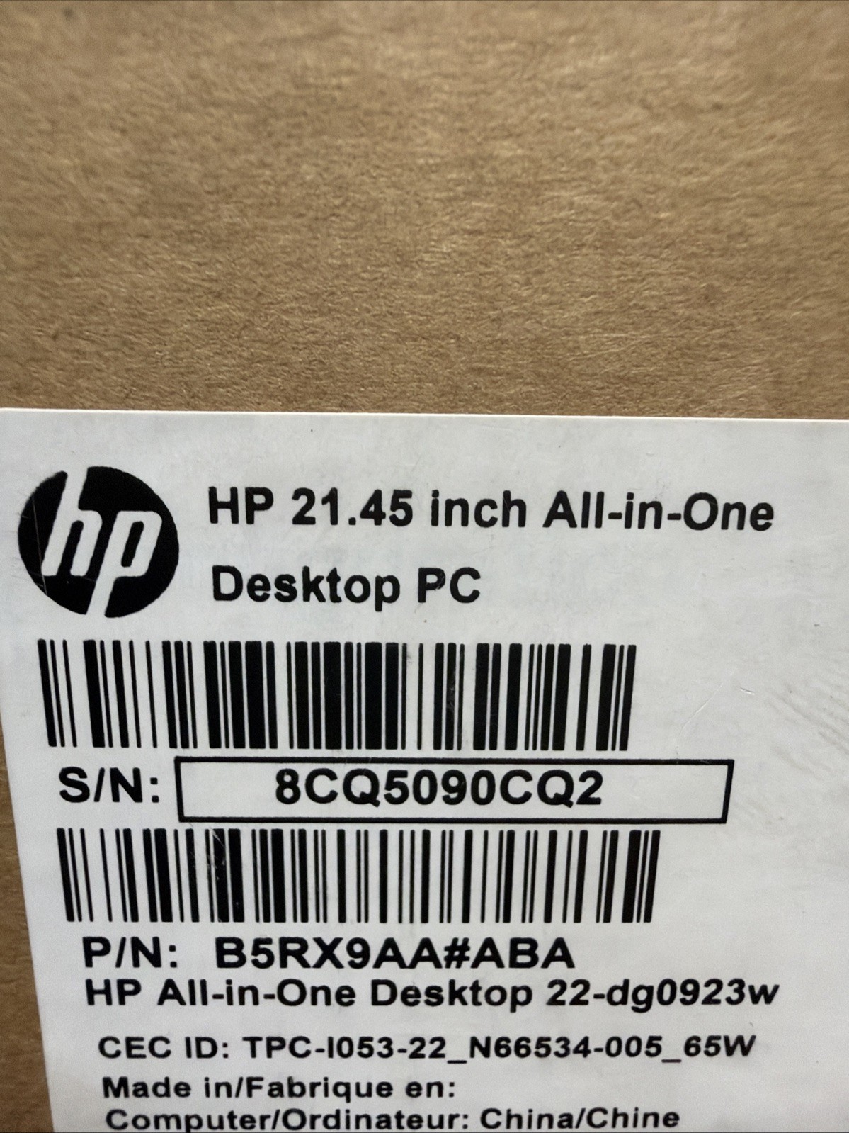 Hp All In One Desktop 22-dg0923w
