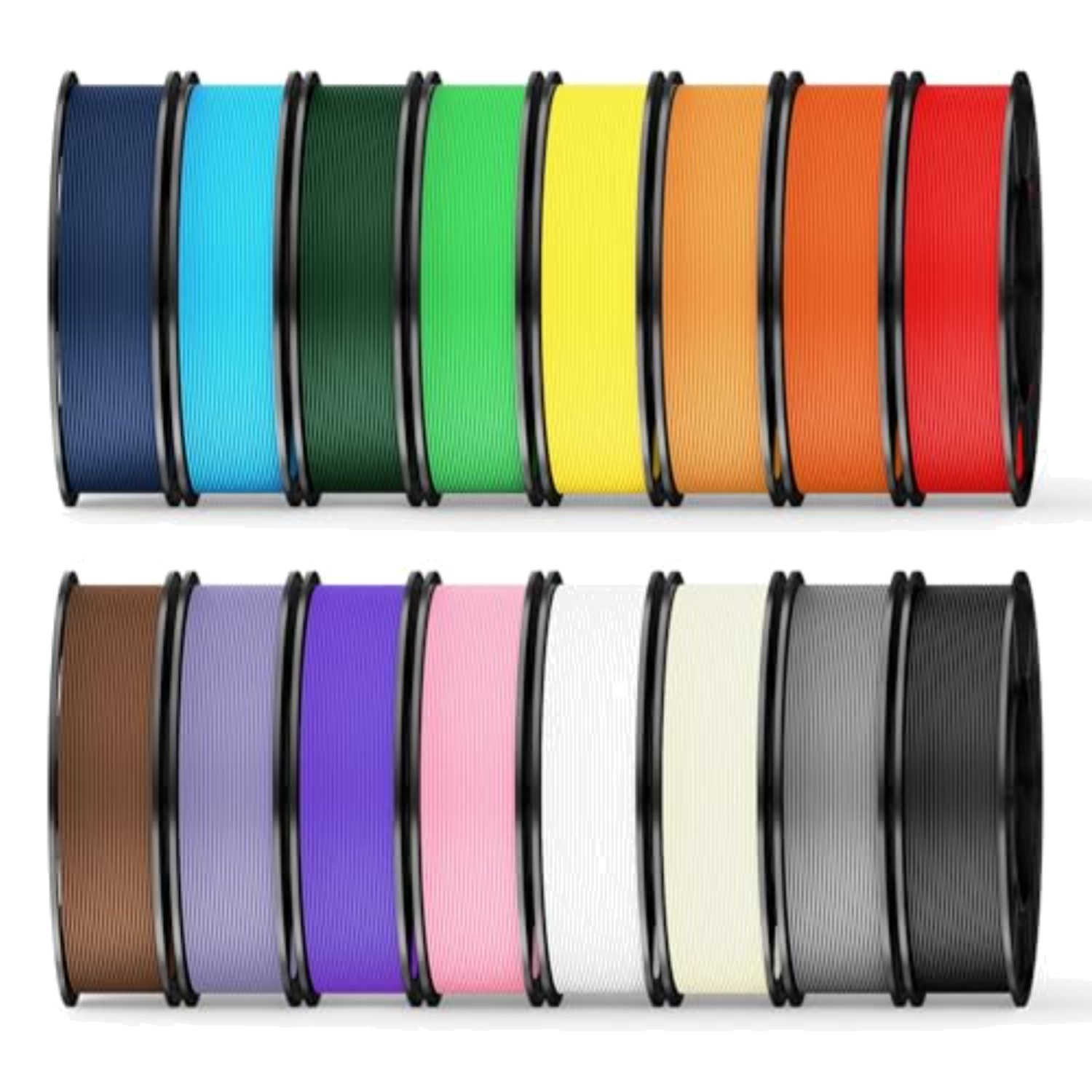 16 Color Pack Elite PLA+ Filament Bundle, Multicolor PLA+ 3D Printer Filament 1.