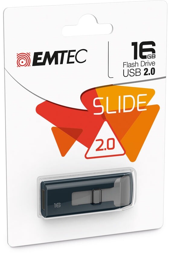Emtec Slide 16 GB, USB 2.0 Flash Drive