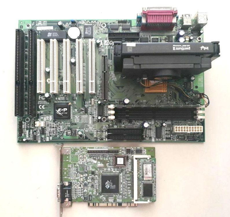 2PCS AOpen AX63 PRO 98824 48.87881.011MOTHERBOARD USED/AMC VER.2.0 ATI CARD USED