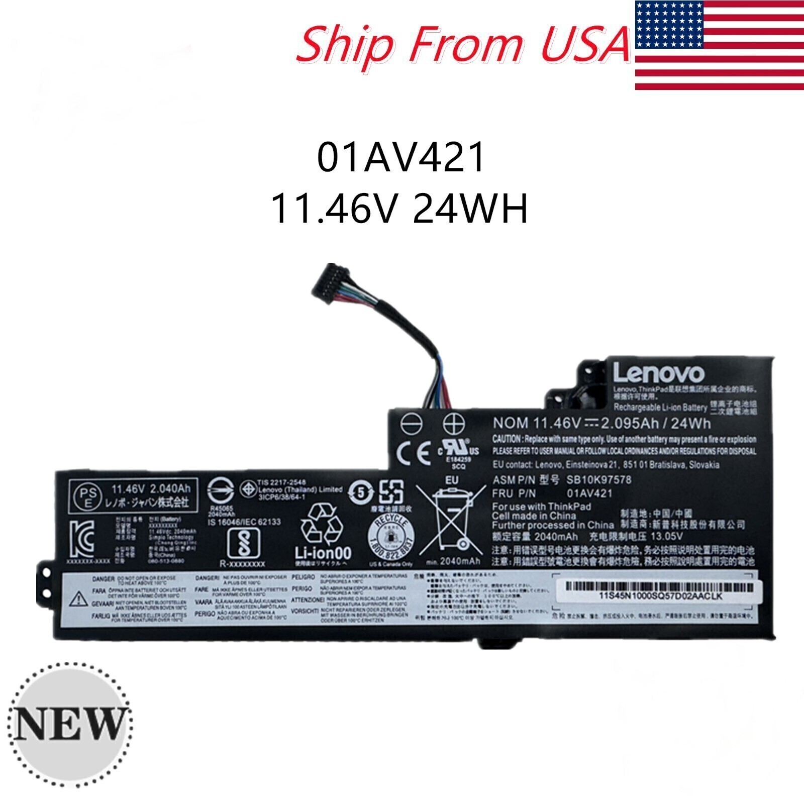 New OEM 01AV419 01AV421 01AV489 01AV420 Battery For Lenovo ThinkPad T470 T480