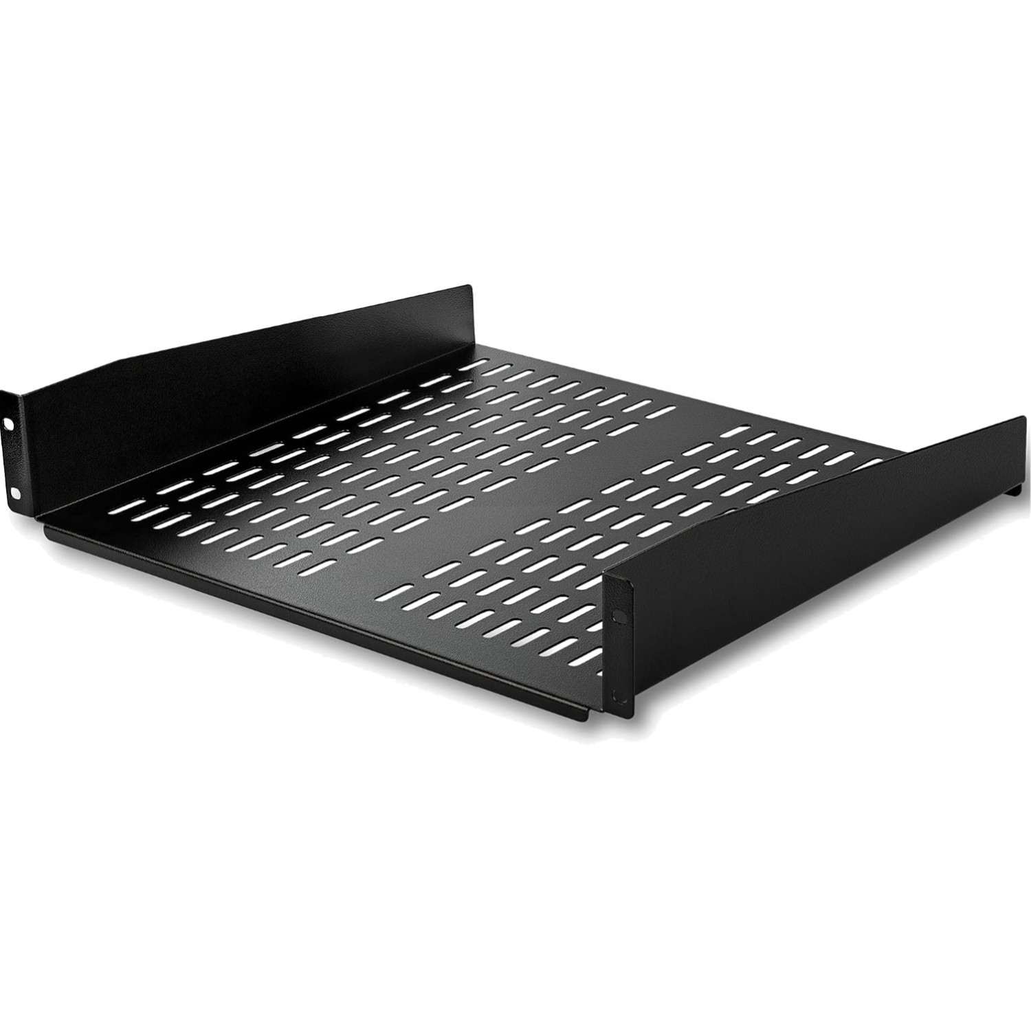 StarTech 2U Vented Rack Shelf - 16in Deep, Heavy-Duty Steel, For Network Gear