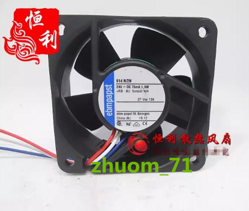 1PC EBMPAPST 614N/2N 24V 1.8W 6025 3 wire inverter cooling fan