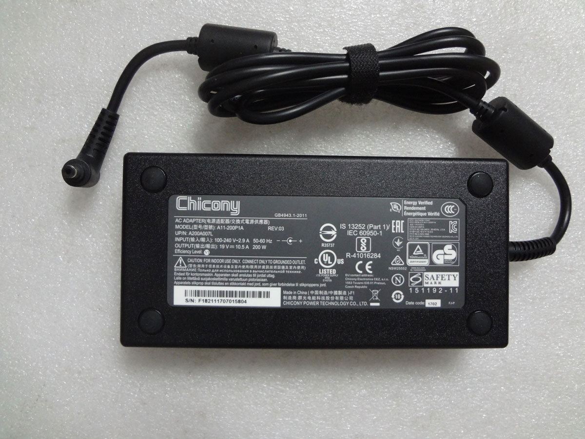 For Acer Nitro XV5 XV275K P3 27" Monitor 200W Chicony 19V 10.5A Adapter Original