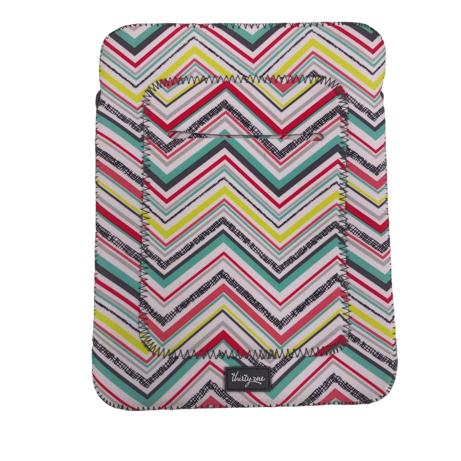 Thirty One 31 iPad Tablet Case Cover Chevron Design Tote a Tablet Neoprene 