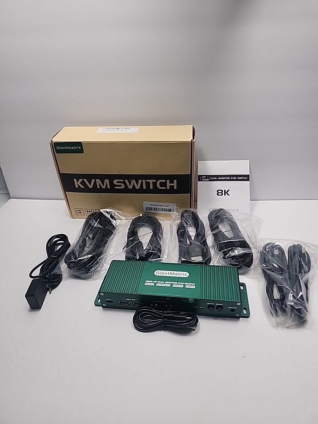 GiantMatrix Kvm Switch 2 Monitor 2 Computer Hdmi 2.1  Hdmi Kvm Switch