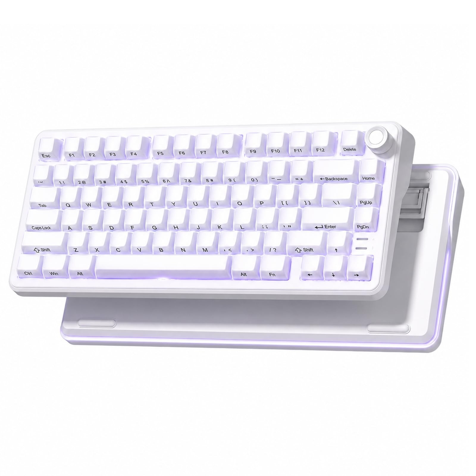 Keyporia L75 Wireless Gaming Keyboard, Creamy Mechanical Keyboard with Knob |...