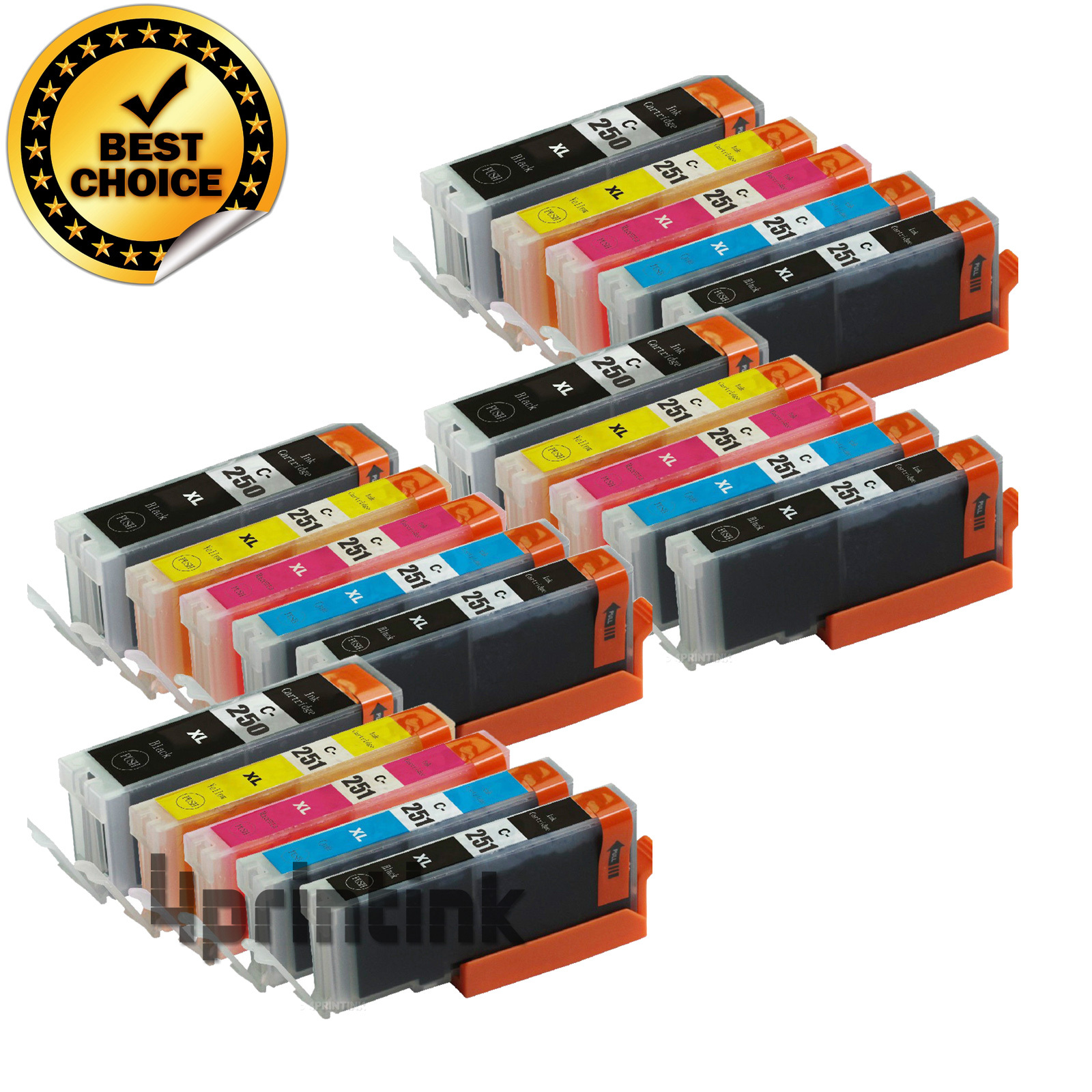 20 Pack Canon PGI-250XL CLI-251XL Compatible Ink For Pixma IP7220 iP8720 iX6820