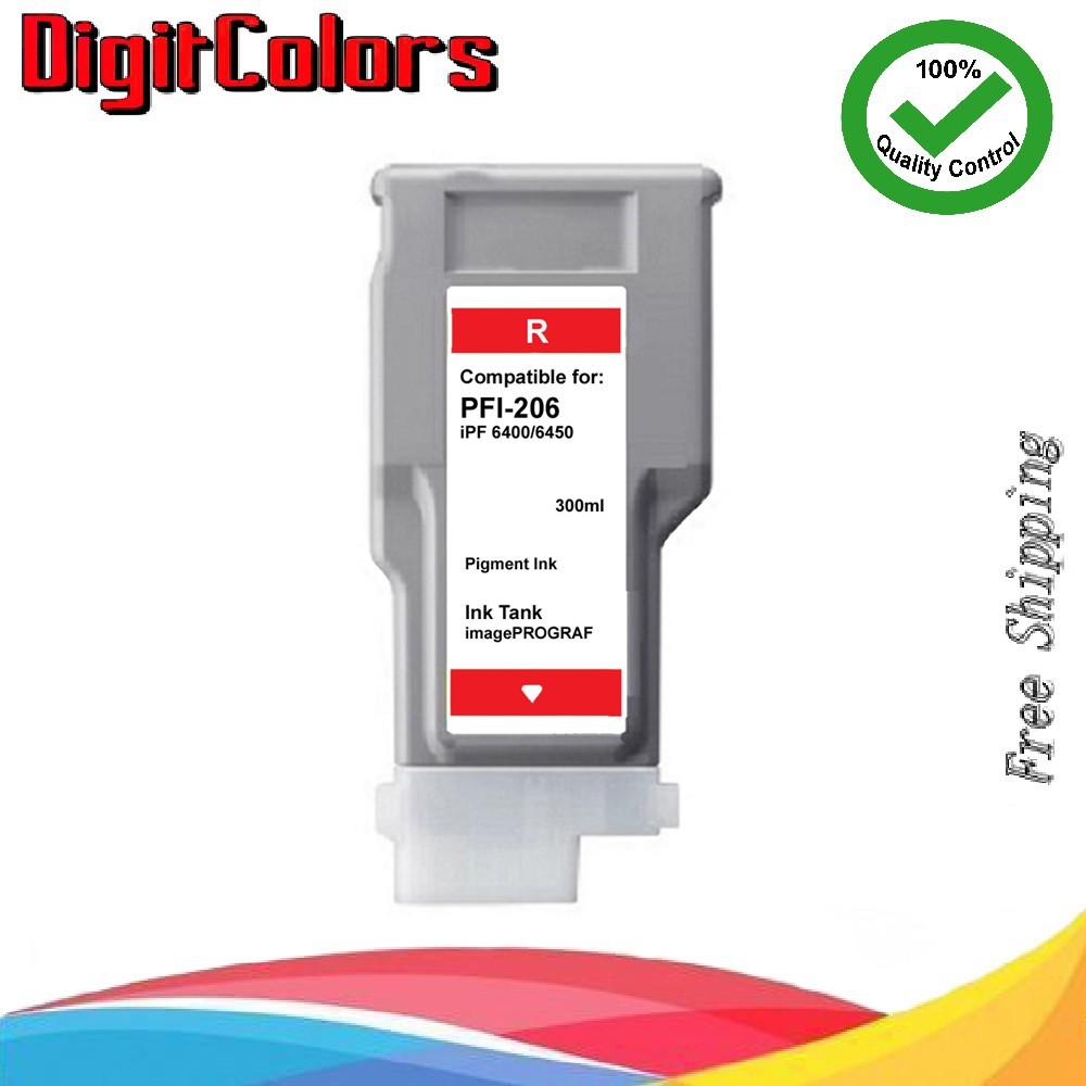 PFI-206 Red Ink Tank Cartridge for Canon IPF 6400s 6400 6450 Printer PFI206R