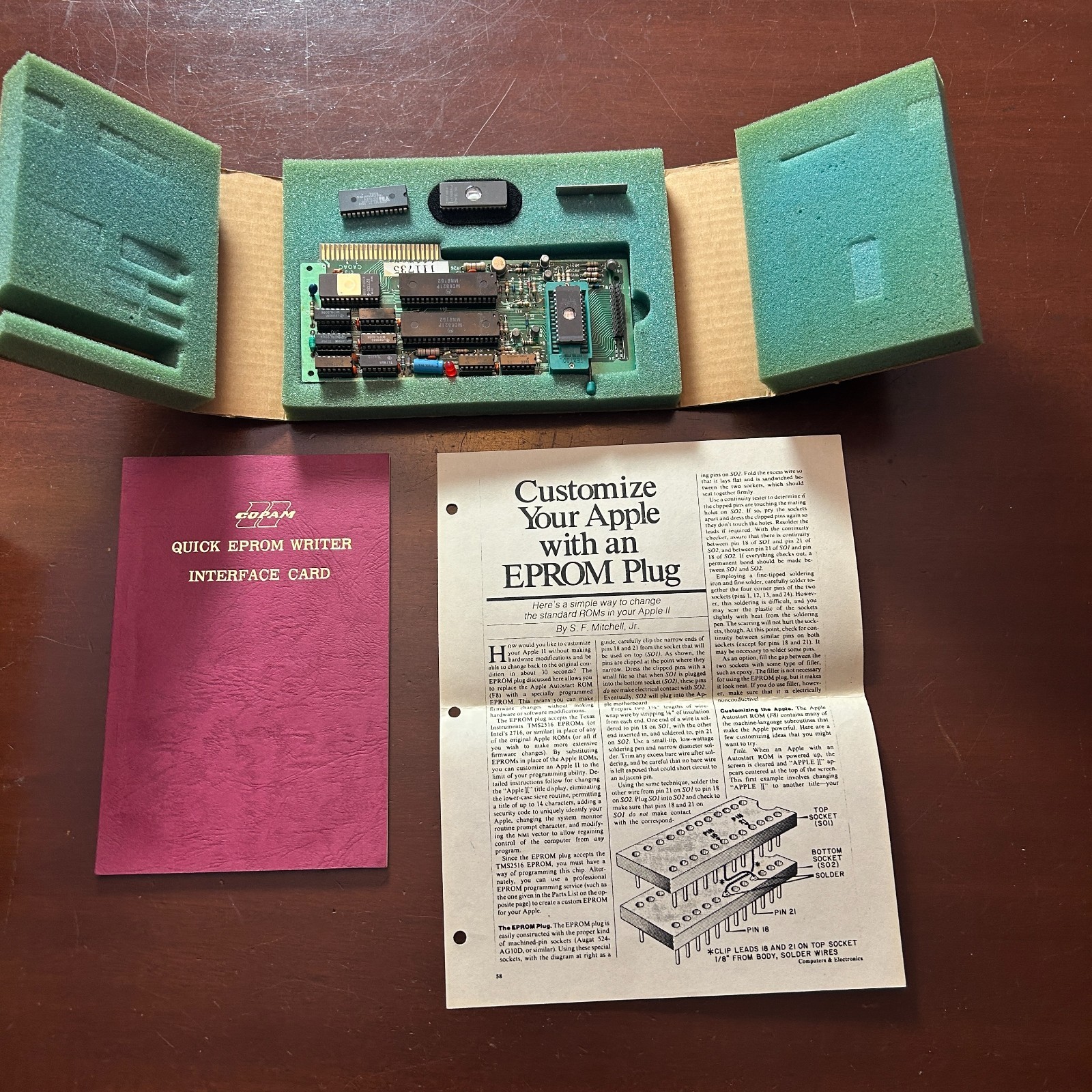 Vintage Apple II Quick EPROM Writer Interface Card Burner Programmer Manual