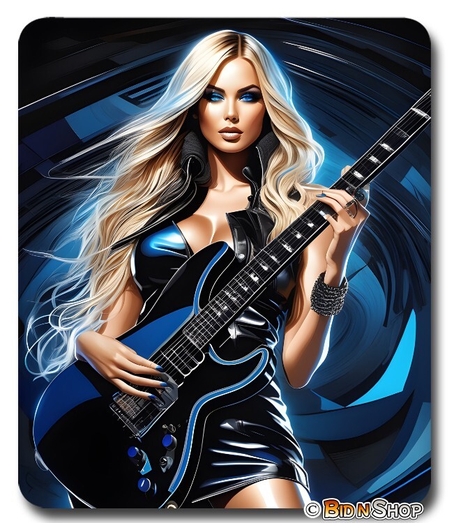 Electric Guitar Rocker Girl Rock Music - Mouse Pad / PC Mousepad - Cool Gift