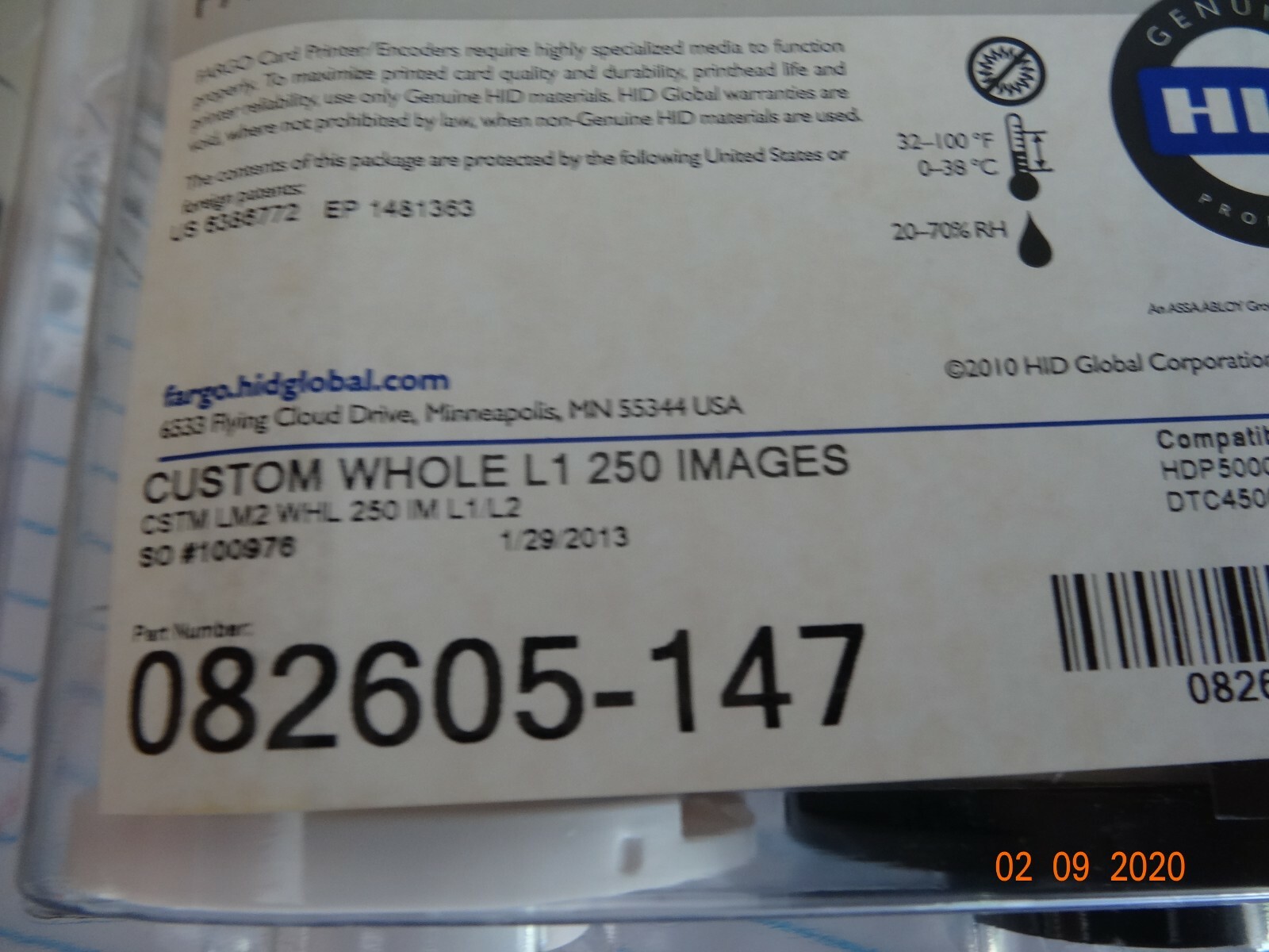 FARGO 82605-147 Polyguard Overlaminate for HDP 5000, 8500 , DTC4500