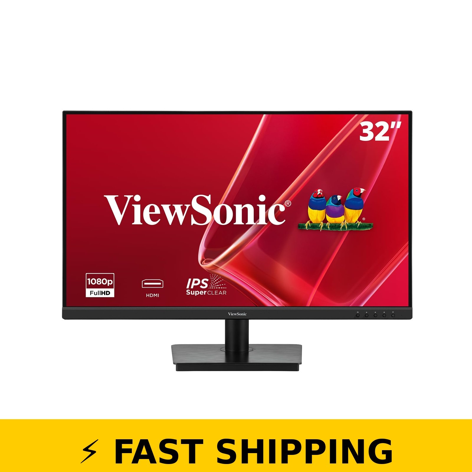 ViewSonic 32" FHD IPS Monitor, 75Hz, Built-in Speakers