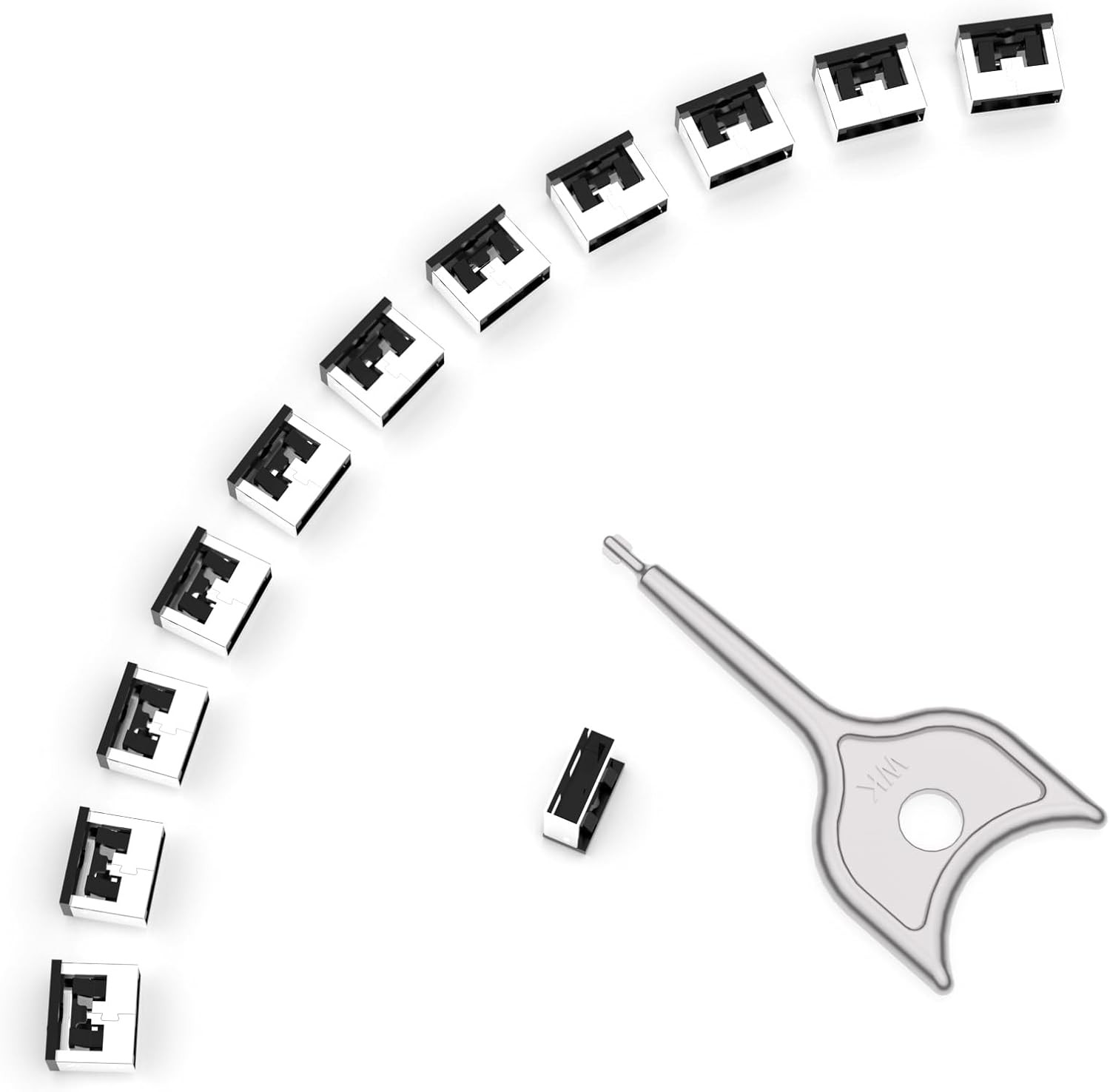 12PCS USB Metal Port Lock Blocker with 1 Key - Secure USB-A Port Protector for