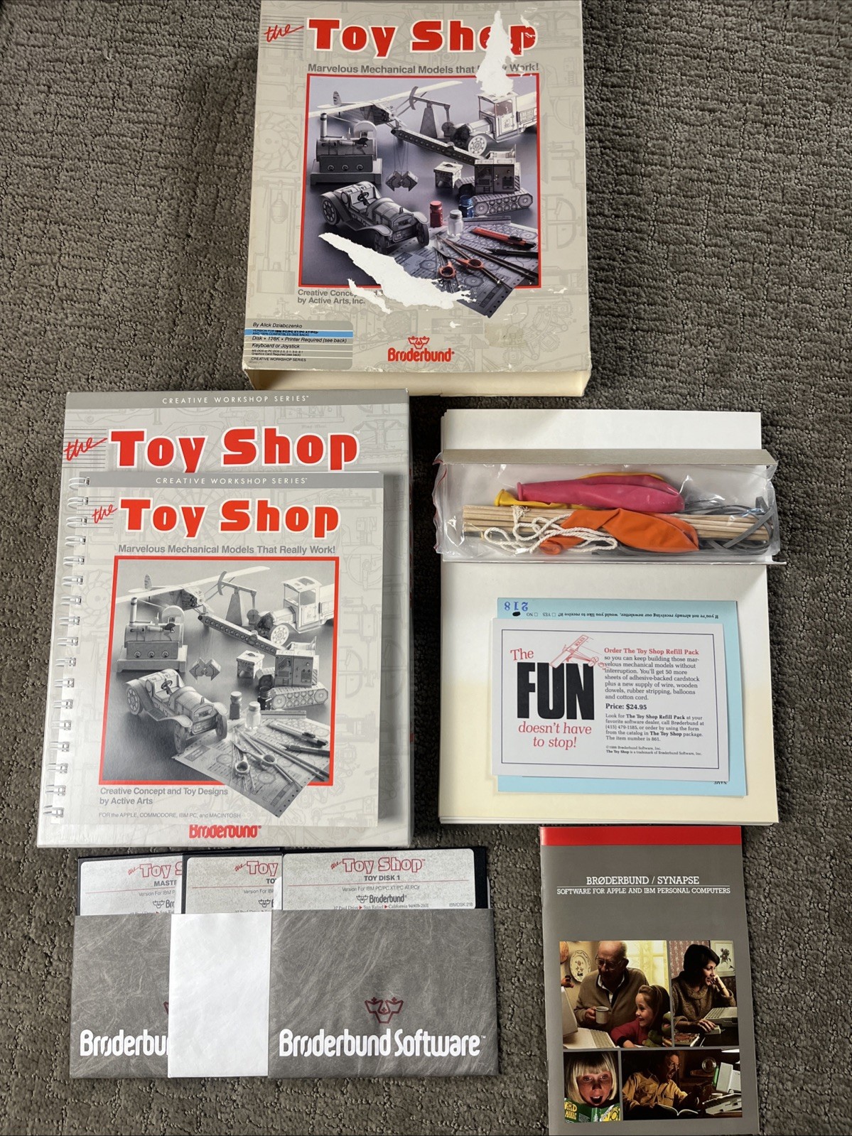 Brøderbund The Toy Shop Make Mechanical Models That Work 128K IBM/PC ‘86 New