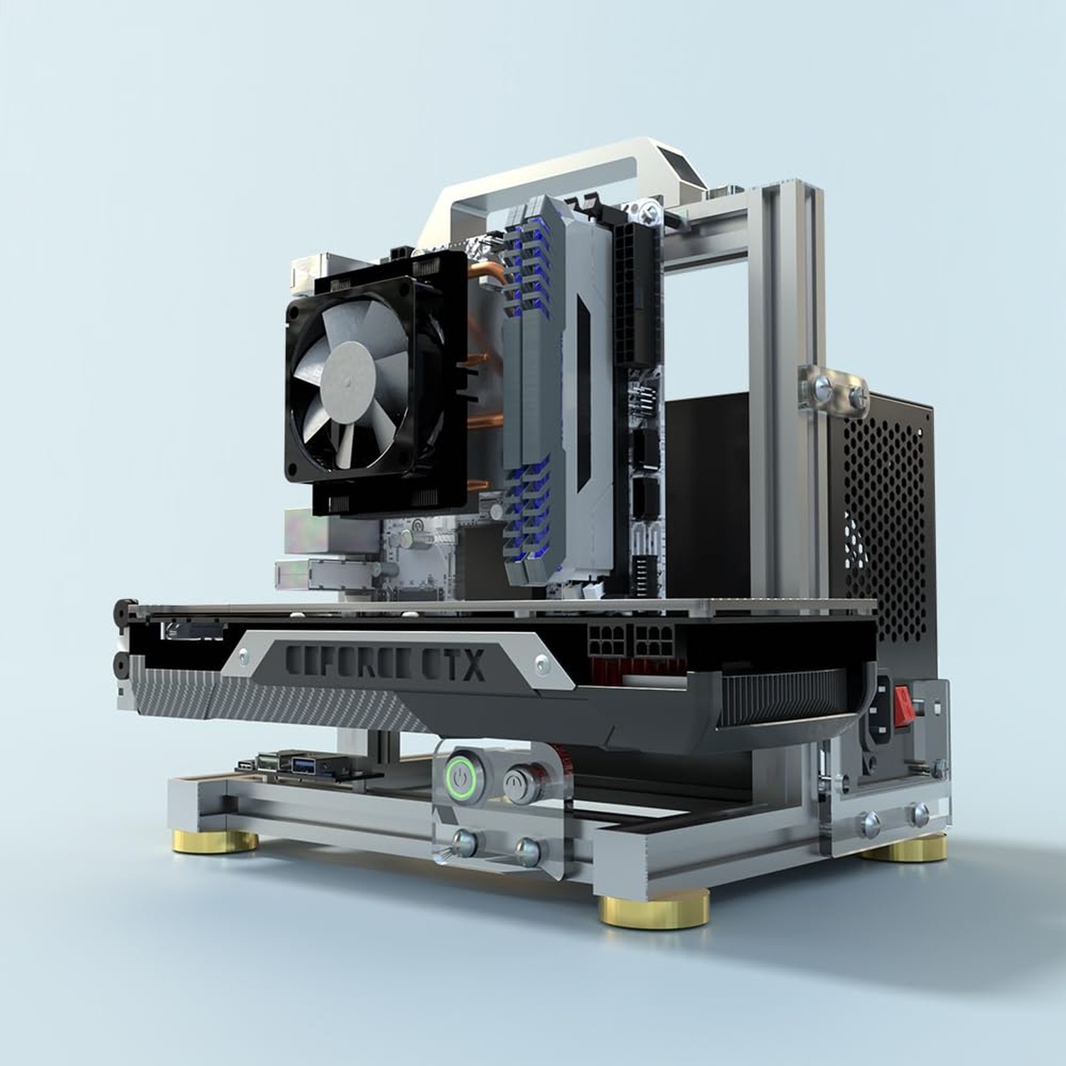 DIY Open Frame PC Chassis, Aluminum Computer Case, Supports ITX Motherboard, ...