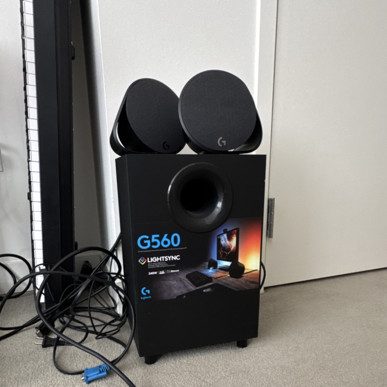 Logitech G560 LIGHTSYNC 2.1 Channel Wired Speakers, 240W, 3.5mm, Black