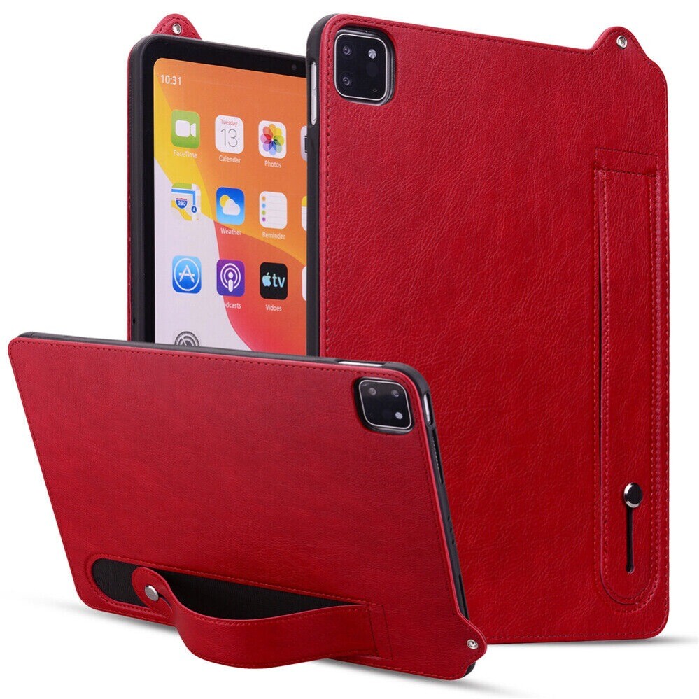 Fr iPad 5/6/7/8/9/10th Air Pro 11 13 Mini 7 Leather Wristband Case Stand Cover .