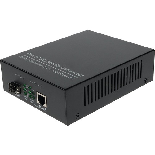 AddOn 10/100/1000Base-TX(RJ-45) to Open SFP Port POE+ Media Converter