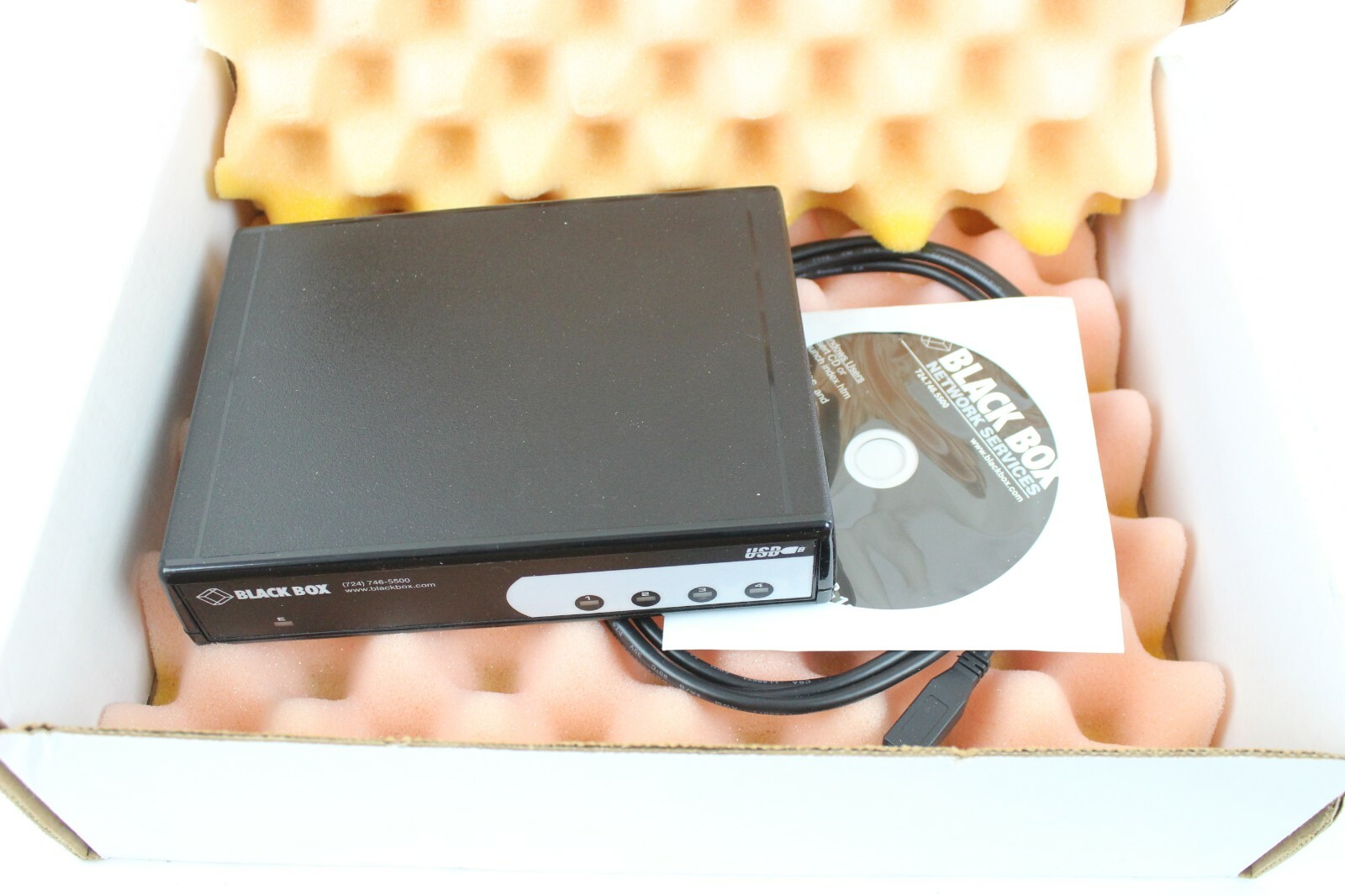 New NIB Black Box Network Services IC1027A 4-Port RS232 USB Serial Hub