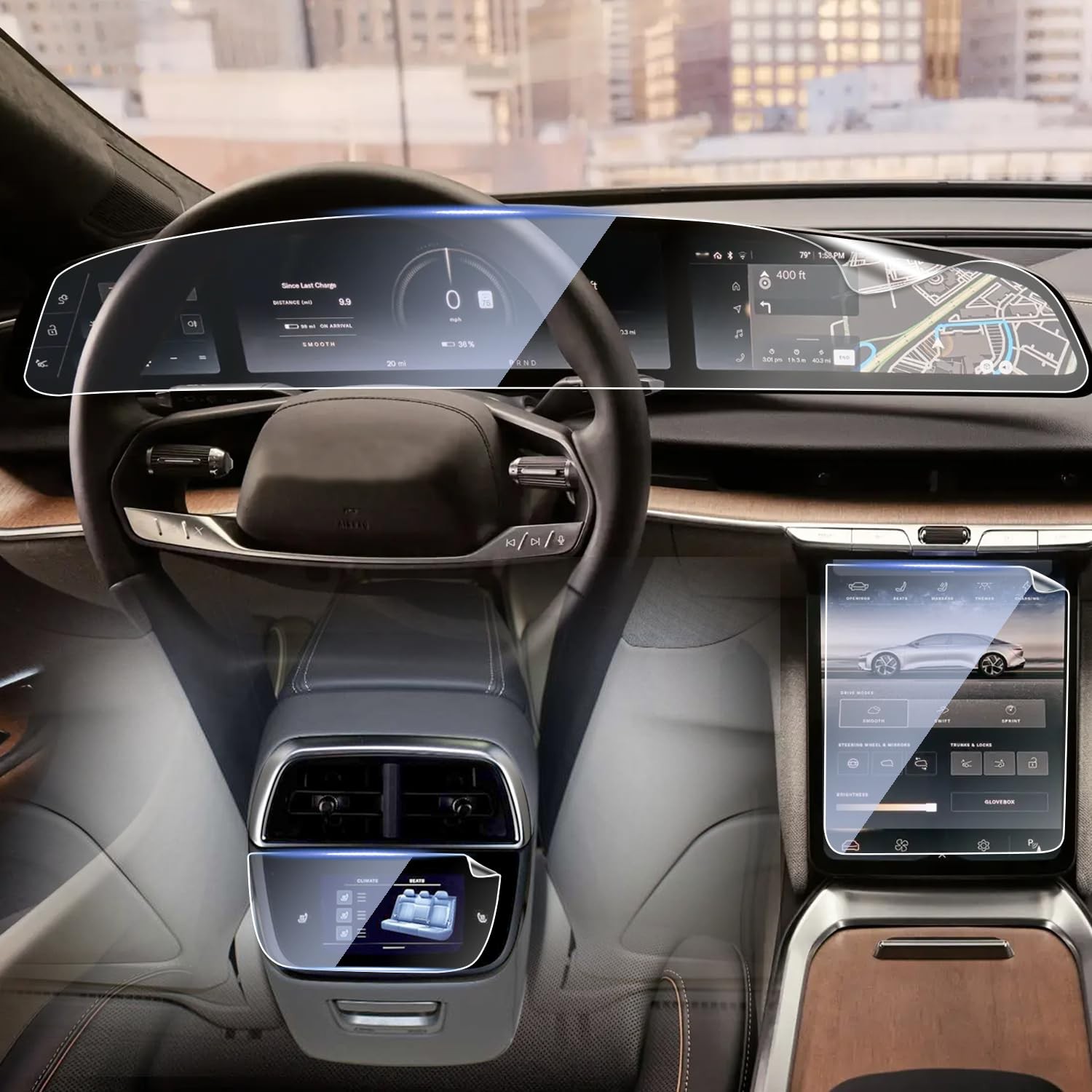EUEKY Screen Protector 6-Pack for Lucid Air 2025 Pure Touring Grand Touring