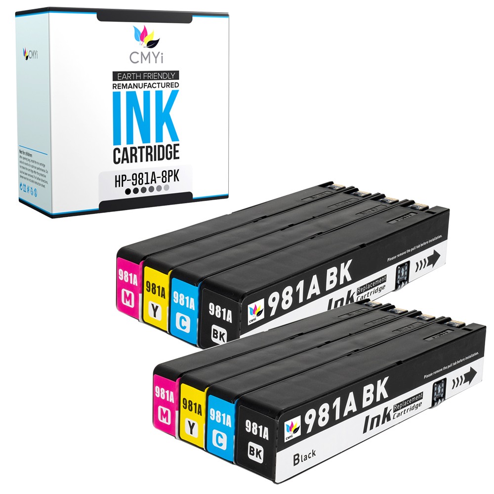 8-Pack Compatible CMYi 981A Ink fits HP PageWide Enterprise Color MFP 586dn