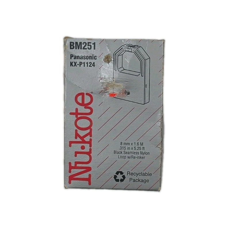 Nu-Kote BM251 Printer Ribbon Panasonic KX-P1124 Black New Sealed OEM .