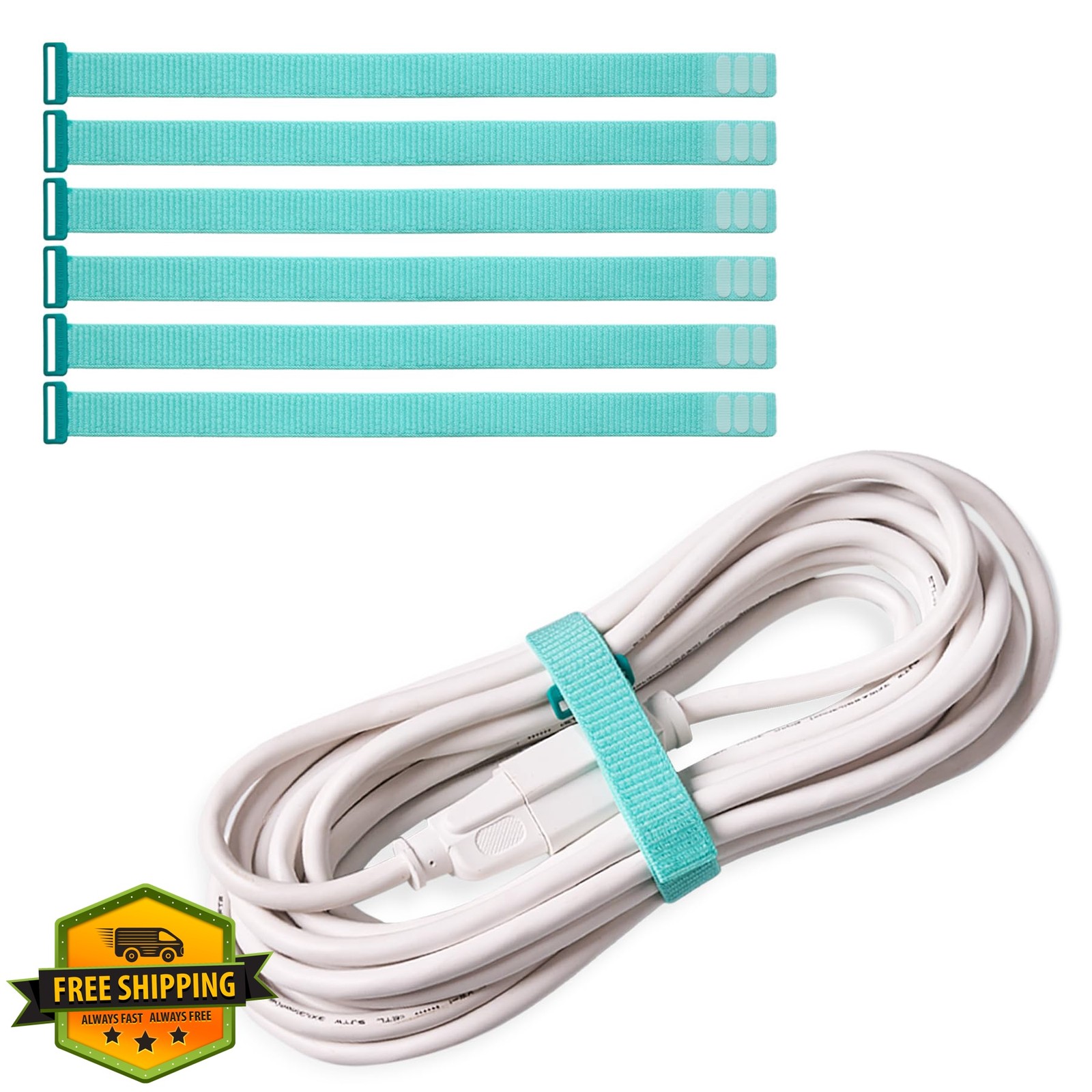 Wrap-It Storage 12" Turquoise Cinch Straps 6-Pack