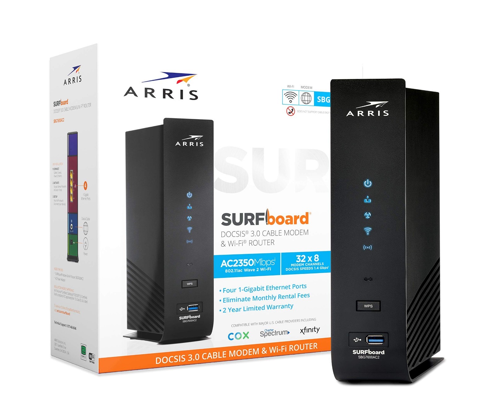 ARRIS SURFboard SBG7600AC2 Wi Fi Cable Modem Router High Speed Internet