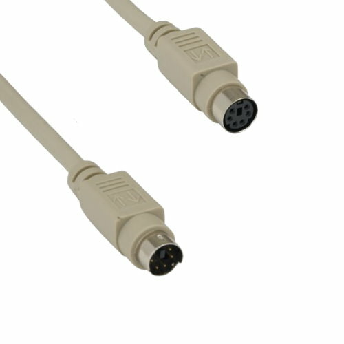 Kentek 25 ft Mini DIN6 Cable Male to Female PS/2 Keyboard Mouse MDIN Extension