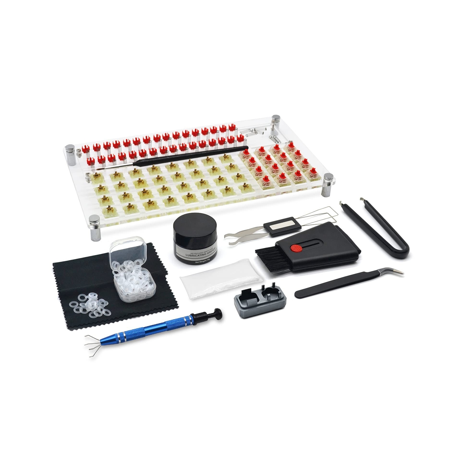 RunJRX 32 Switches Acrylic Lube Station Switch Tester and Switch Opener Keybo...