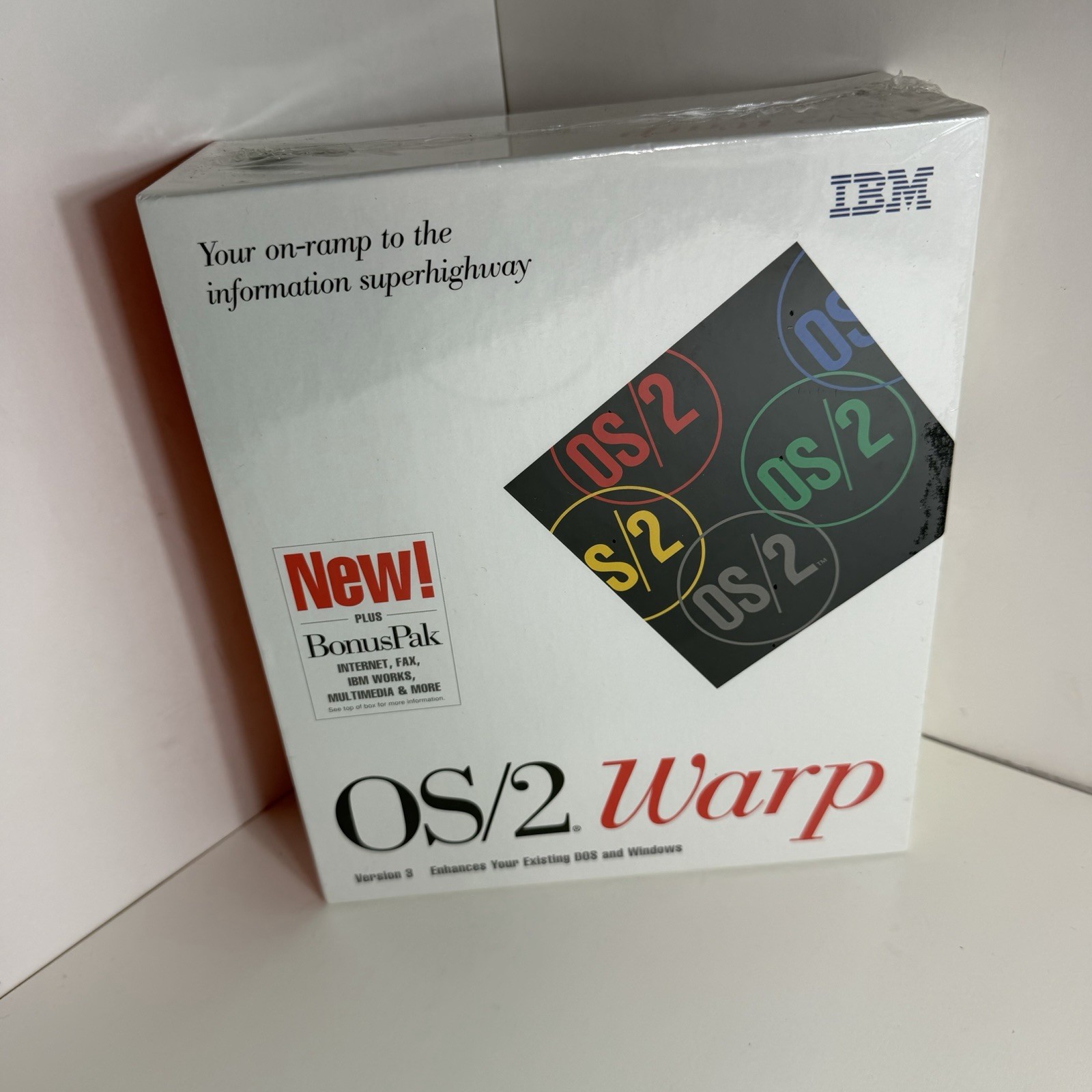 IBM OS/2 Warp Version 3 Operating System Plus Bonus Pak 3.5" New Sealed
