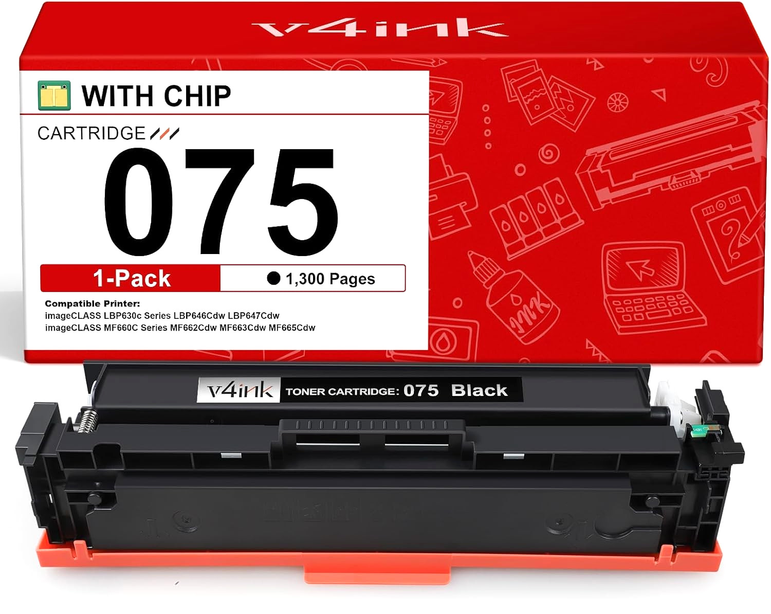 Toner Cartridge for Canon CRG-075 Color imageCLASS LBP640 LBP646Cdw MF662Cdw
