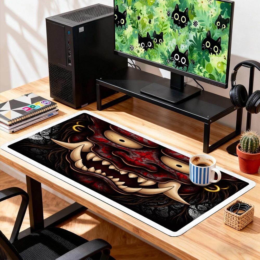 Large Gaming Mouse Pad, Extended Keyboard Mouse Mat Featuring a Non-Slip Base,