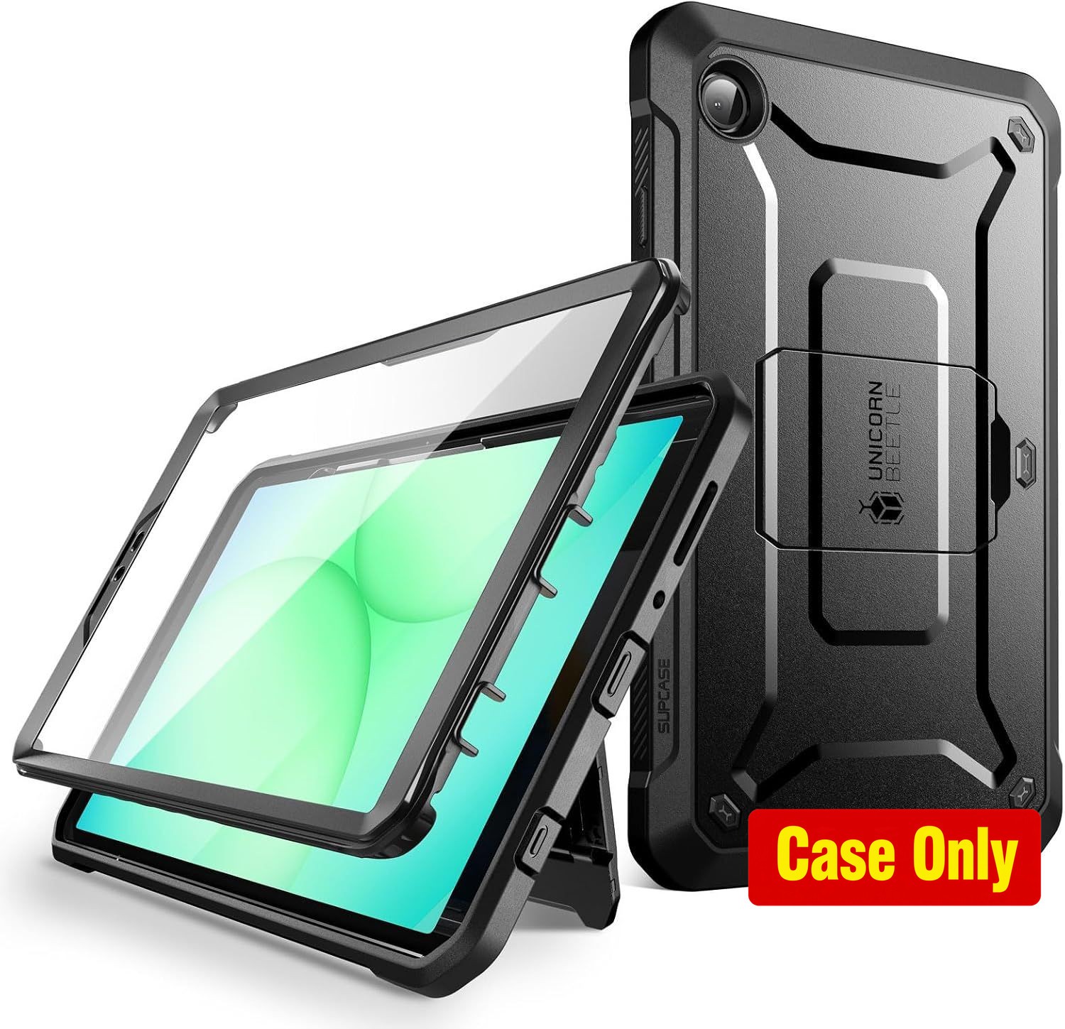 Tablet Case for Galaxy Tab A11 8.7", Rugged Black with Built-in Kickstand